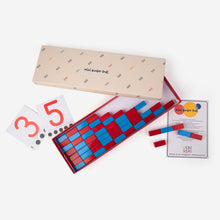 Load image into Gallery viewer, Mini number rods blue and red in a mom squad box, montessori activity
